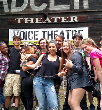 Kingston High School students after the final Anti-Bullying Workshop and student performance of End Days at the Byrdcliffe Theater.
