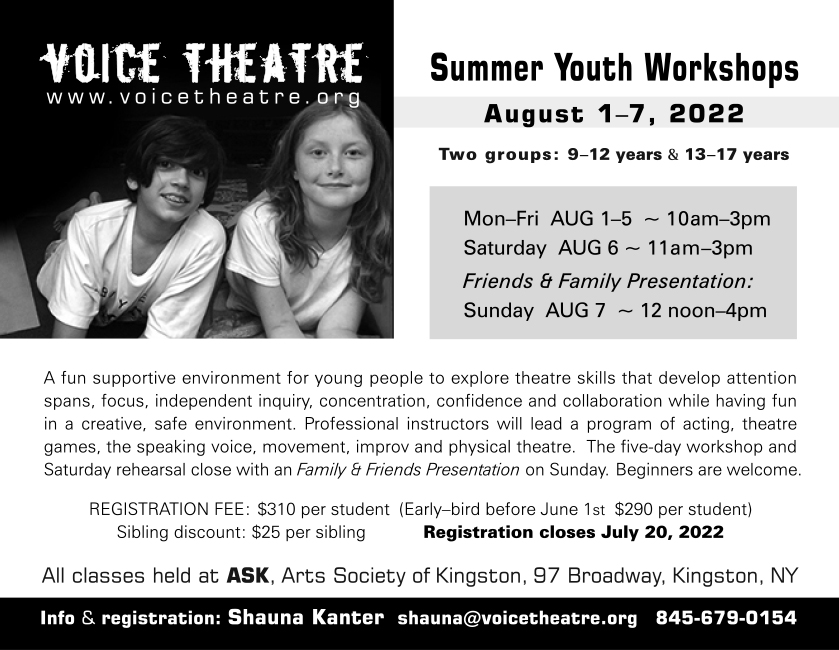 Summer Youth Workshops 2022 info